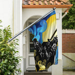 Blue Sky And Golden Sun Samurai Print Polyester Flag