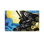 Blue Sky And Golden Sun Samurai Print Polyester Flag