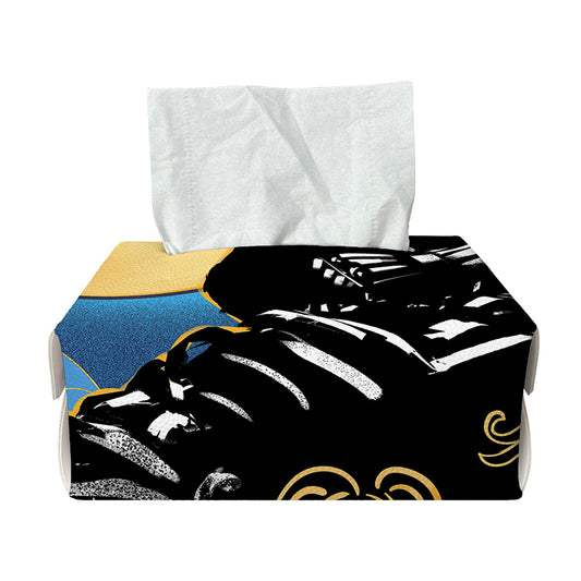 Blue Sky And Golden Sun Samurai Print Rectangle Tissue Box Cover