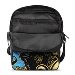 Blue Sky And Golden Sun Samurai Print Rectangular Crossbody Bag