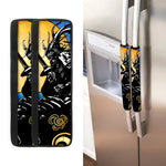 Blue Sky And Golden Sun Samurai Print Refrigerator Handle Covers