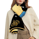 Blue Sky And Golden Sun Samurai Print Scarf