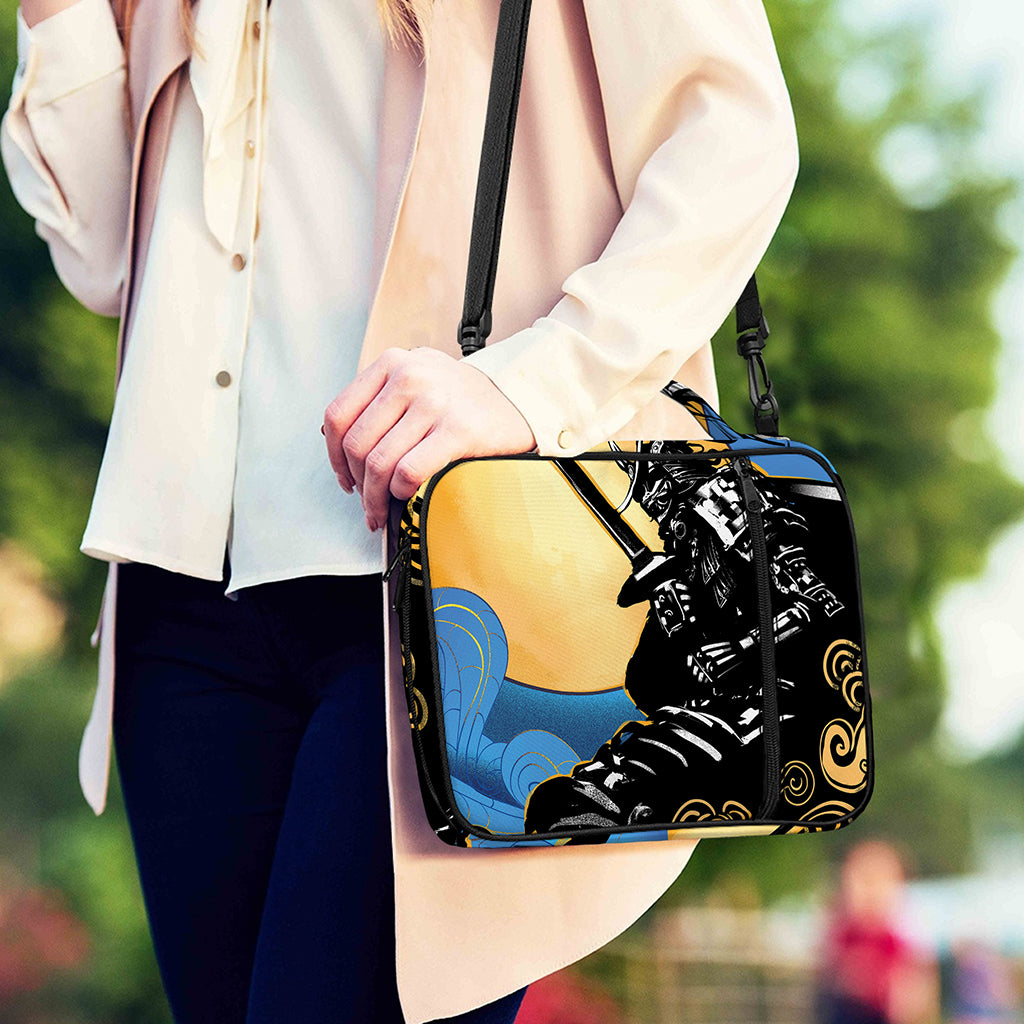 Blue Sky And Golden Sun Samurai Print Shoulder Strap Bible Bag