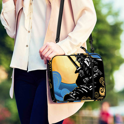 Blue Sky And Golden Sun Samurai Print Shoulder Strap Bible Bag