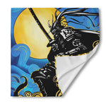 Blue Sky And Golden Sun Samurai Print Silk Bandana