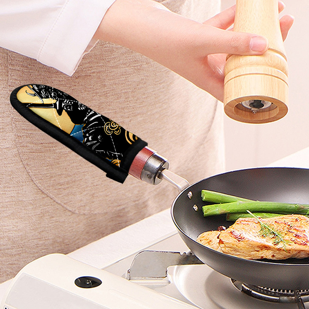 Blue Sky And Golden Sun Samurai Print Skillet Handle Cover