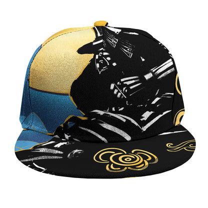Blue Sky And Golden Sun Samurai Print Snapback Cap