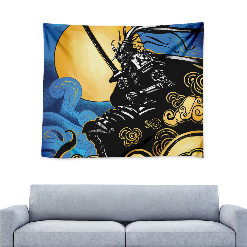 Blue Sky And Golden Sun Samurai Print Tapestry