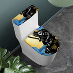 Blue Sky And Golden Sun Samurai Print Toilet Lid And Tank Cover Set