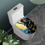 Blue Sky And Golden Sun Samurai Print Toilet Lid Cover