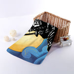 Blue Sky And Golden Sun Samurai Print Towel