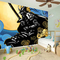 Blue Sky And Golden Sun Samurai Print Wall Sticker