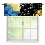 Blue Sky And Golden Sun Samurai Print Window Valance