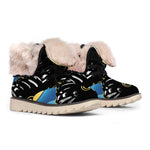 Blue Sky And Golden Sun Samurai Print Winter Boots