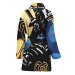 Blue Sky And Golden Sun Samurai Print Women's Bathrobe