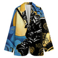 Blue Sky And Golden Sun Samurai Print Women's Blazer
