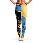 Blue Sky And Golden Sun Samurai Print Women's Leggings
