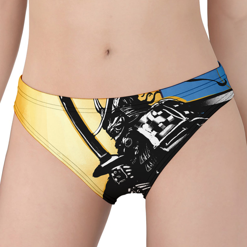 Blue Sky And Golden Sun Samurai Print Women's Panties