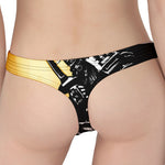 Blue Sky And Golden Sun Samurai Print Women's Thong