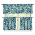 Blue Sky Paisley Bohemian Pattern Print 3 Piece Kitchen Curtains
