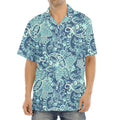 Blue Sky Paisley Bohemian Pattern Print Aloha Shirt