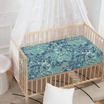 Blue Sky Paisley Bohemian Pattern Print Baby Crib Sheet