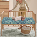 Blue Sky Paisley Bohemian Pattern Print Baby Crib Sheet