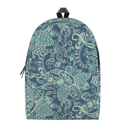 Blue Sky Paisley Bohemian Pattern Print Backpack