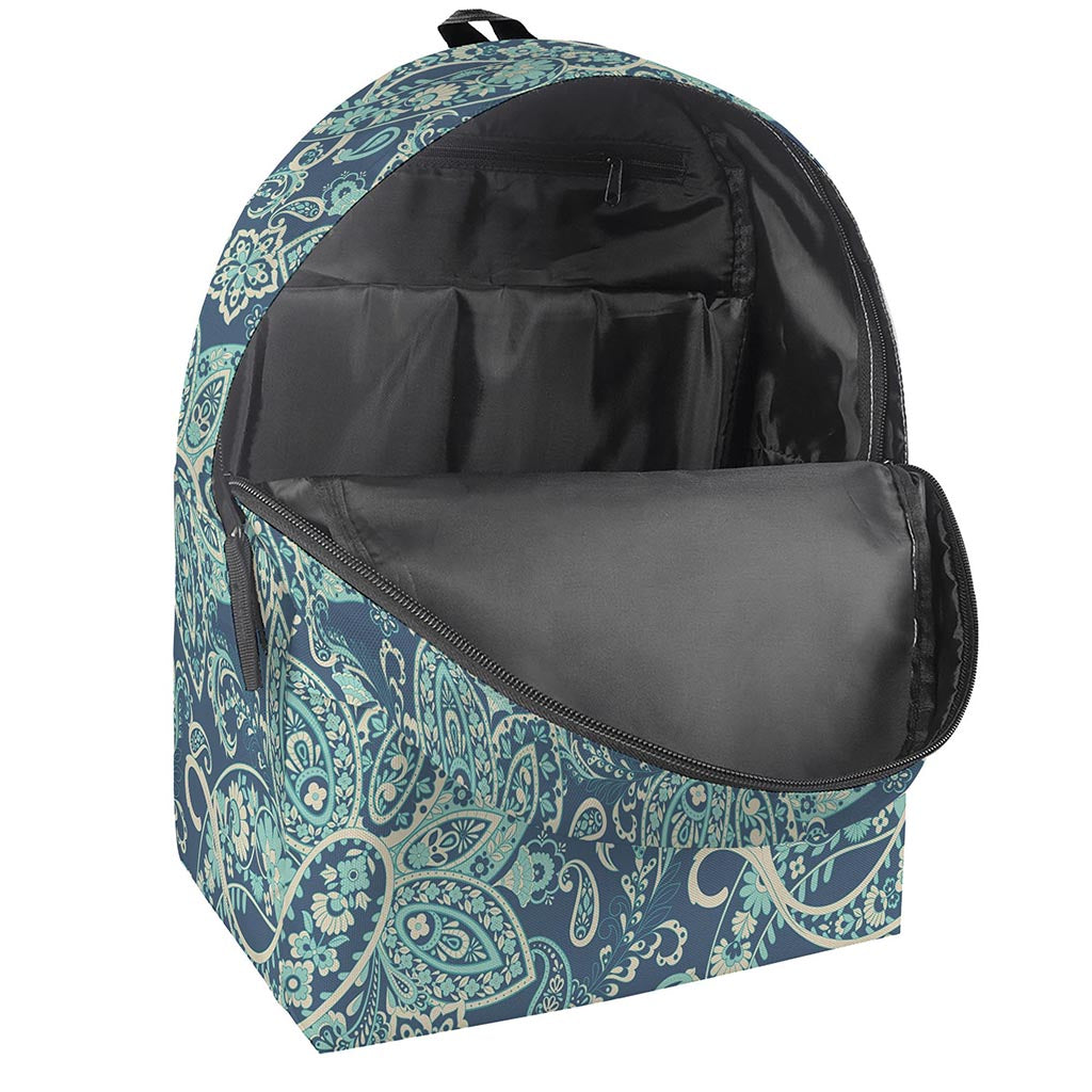 Blue Sky Paisley Bohemian Pattern Print Backpack