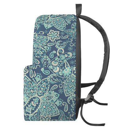 Blue Sky Paisley Bohemian Pattern Print Backpack