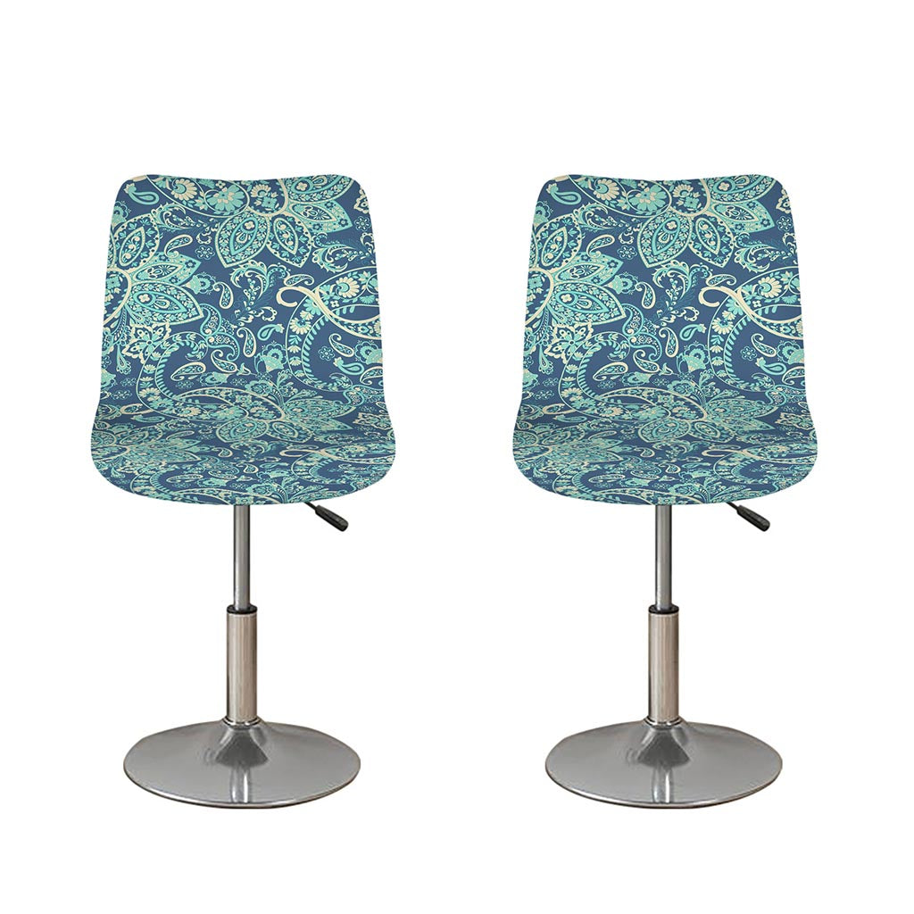 Blue Sky Paisley Bohemian Pattern Print Bar Stool Covers
