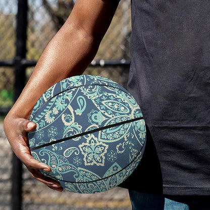 Blue Sky Paisley Bohemian Pattern Print Basketball