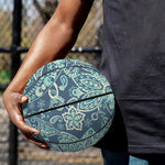 Blue Sky Paisley Bohemian Pattern Print Basketball