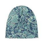 Blue Sky Paisley Bohemian Pattern Print Beanie