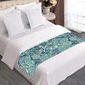 Blue Sky Paisley Bohemian Pattern Print Bed Runner