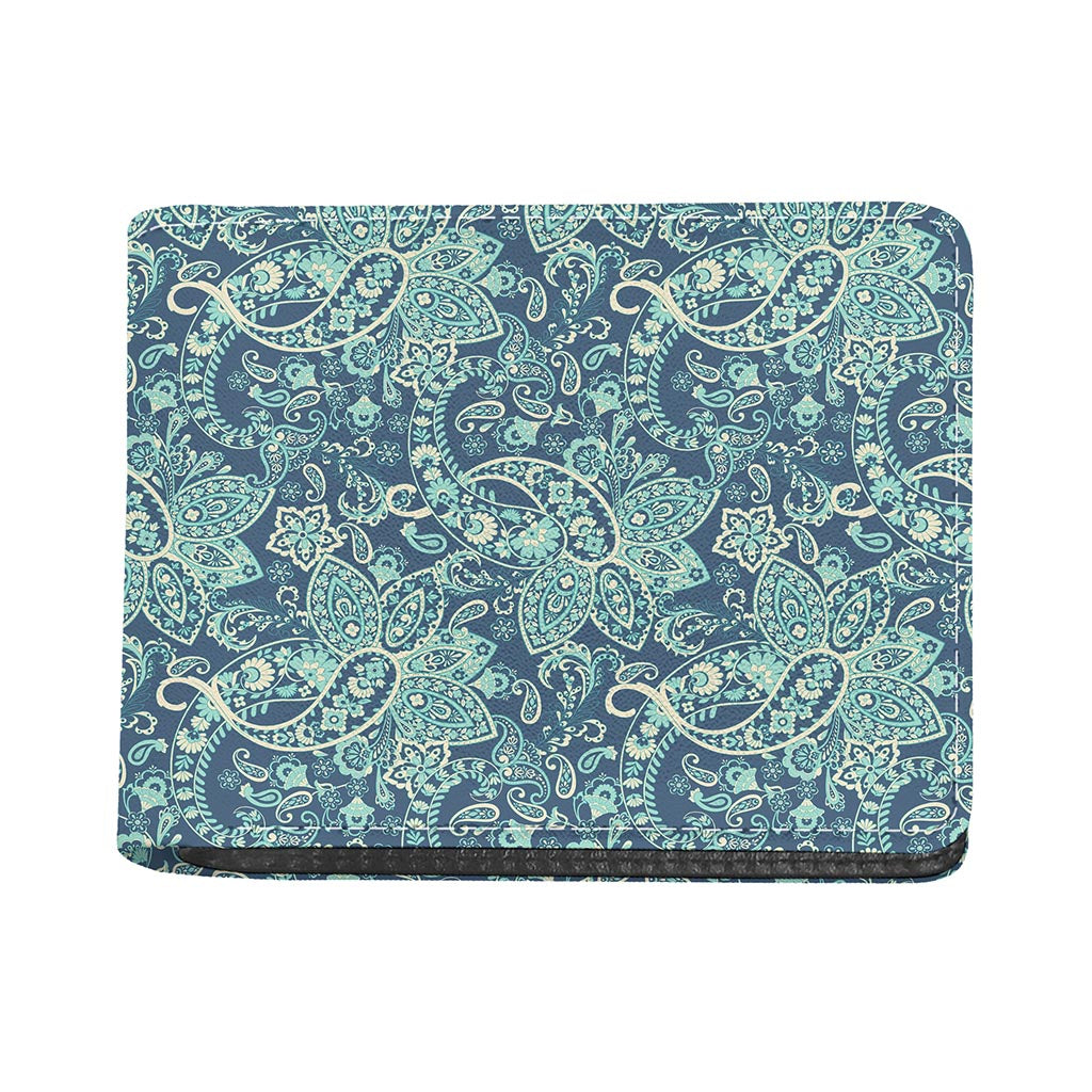Blue Sky Paisley Bohemian Pattern Print Bifold Wallet