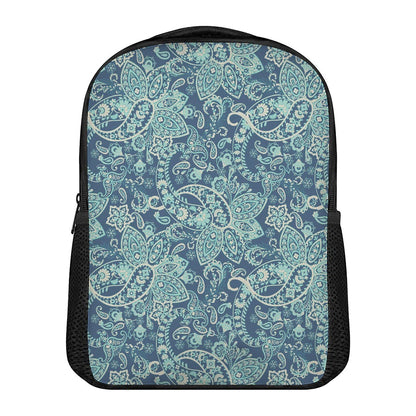 Blue Sky Paisley Bohemian Pattern Print Casual Backpack