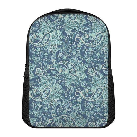Blue Sky Paisley Bohemian Pattern Print Casual Backpack