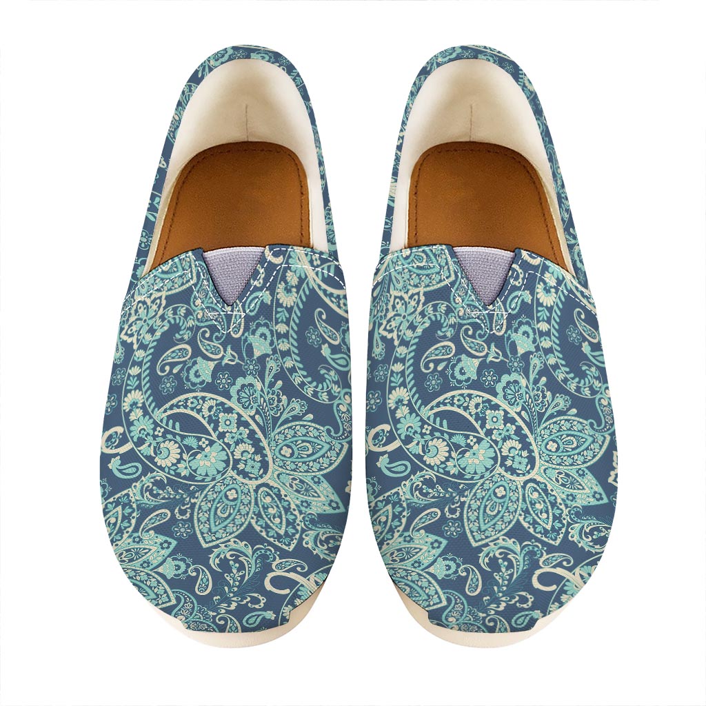Blue Sky Paisley Bohemian Pattern Print Casual Shoes