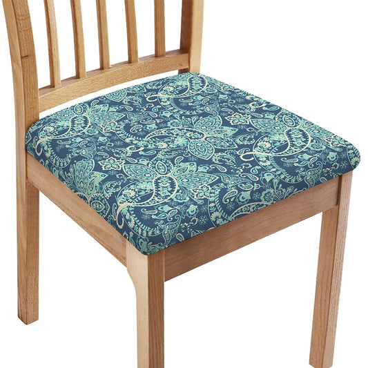 Blue Sky Paisley Bohemian Pattern Print Chair Cushion Cover