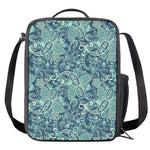 Blue Sky Paisley Bohemian Pattern Print Crossbody Lunch Bag