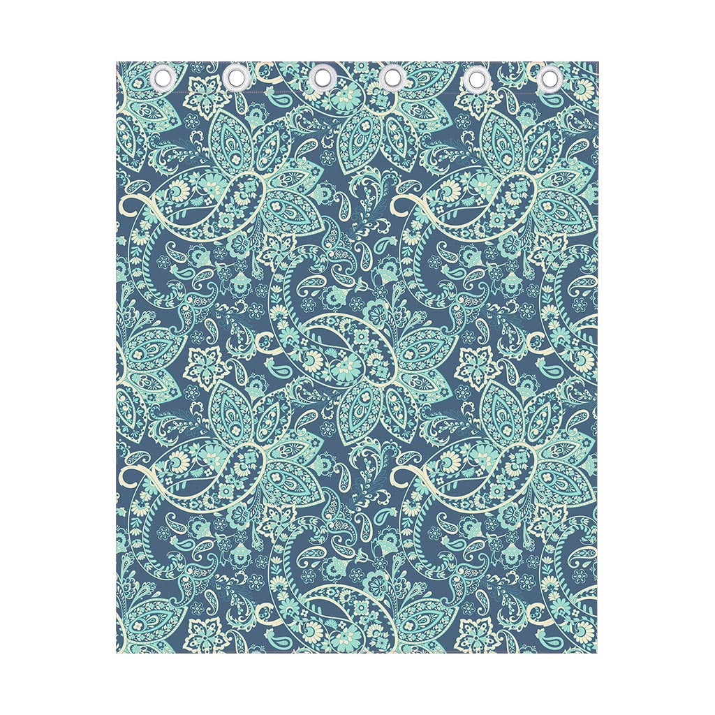Blue Sky Paisley Bohemian Pattern Print Curtain