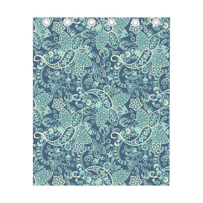 Blue Sky Paisley Bohemian Pattern Print Curtain
