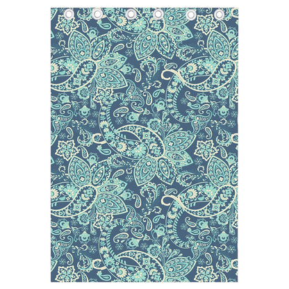 Blue Sky Paisley Bohemian Pattern Print Curtain