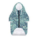 Blue Sky Paisley Bohemian Pattern Print Dog Zip Up Hoodie