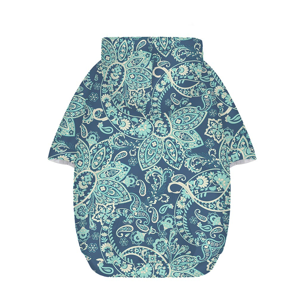 Blue Sky Paisley Bohemian Pattern Print Dog Zip Up Hoodie