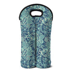Blue Sky Paisley Bohemian Pattern Print Double Neoprene Wine Tote