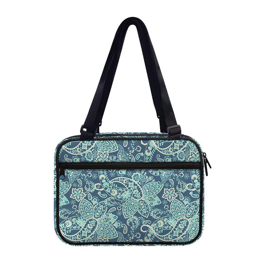 Blue Sky Paisley Bohemian Pattern Print Double Strap Bible Bag