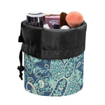 Blue Sky Paisley Bohemian Pattern Print Drawstring Makeup Bag