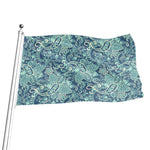 Blue Sky Paisley Bohemian Pattern Print Flag